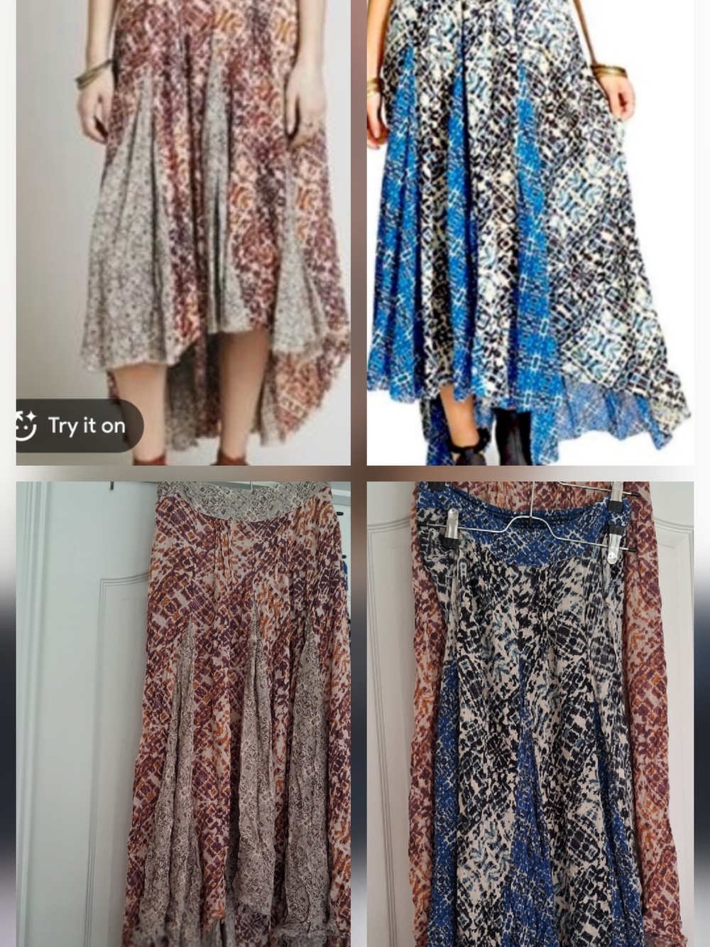 EUC  Vintage Free People SHOW YoU OfF Maxi Hilo High Low Rare Color